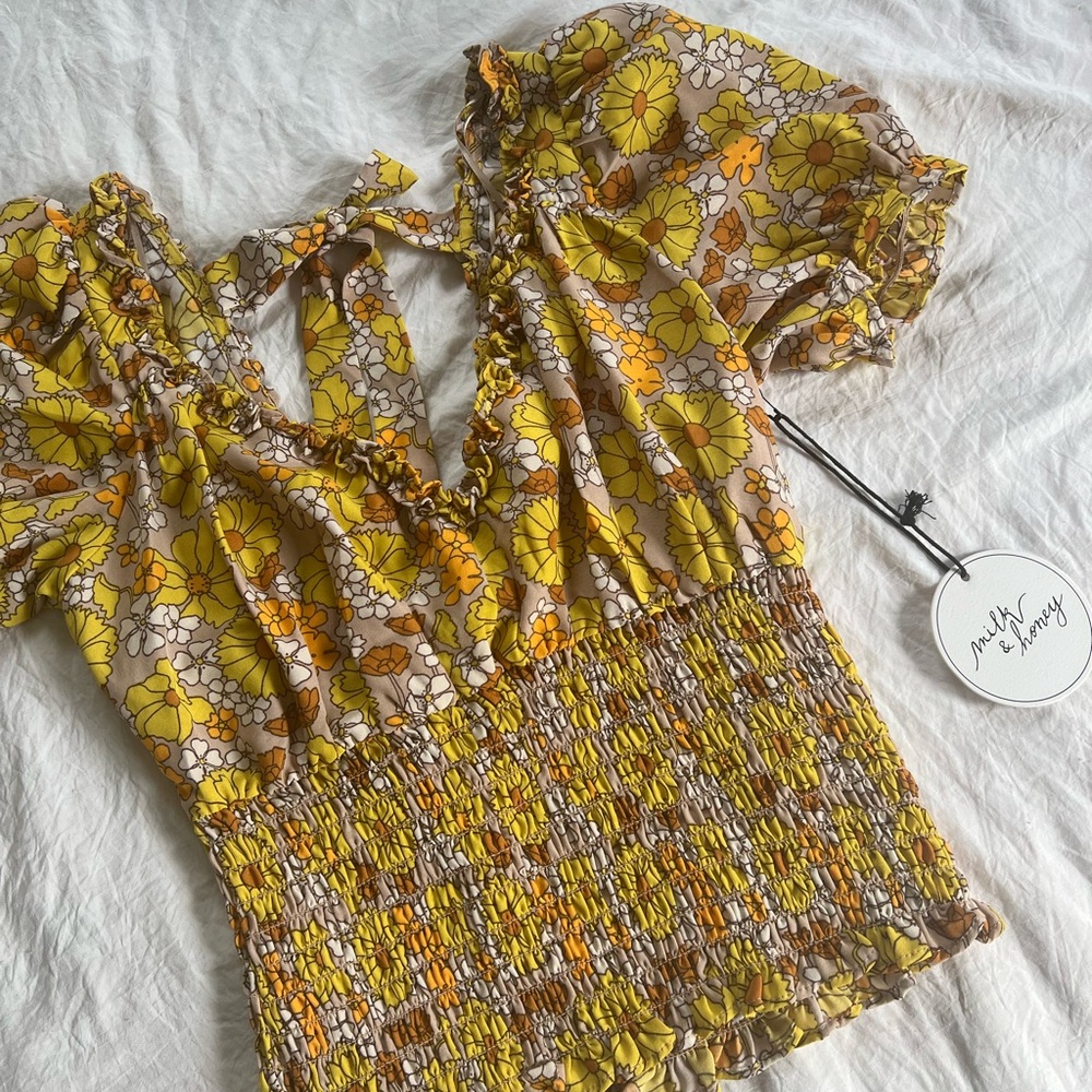 Milk & Honey Floral Ruffle Top